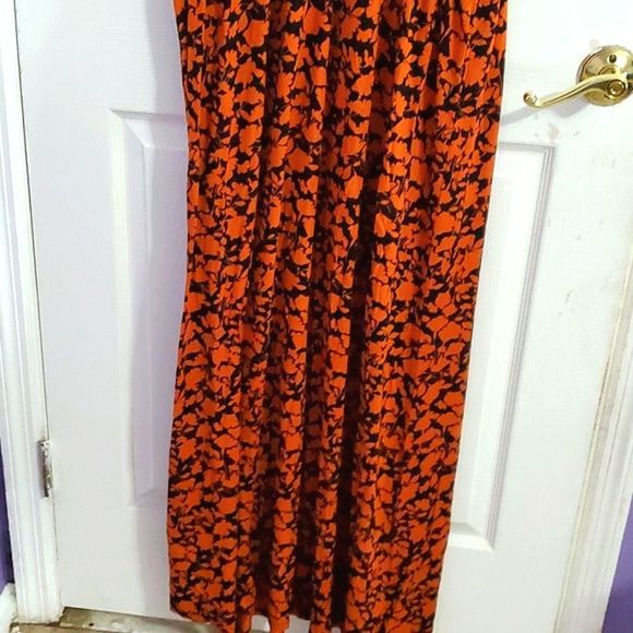 Amazon Essentials Boho Rusty Brown Floral Surplice Flowy Jersey Maxi Dress - Picture 6 of 11